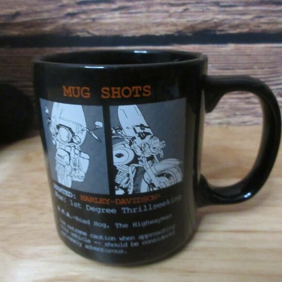 Harley Davidson Plush Hog & Mug Shots Mug - Vintage 1990's - Picture 5 of 6
